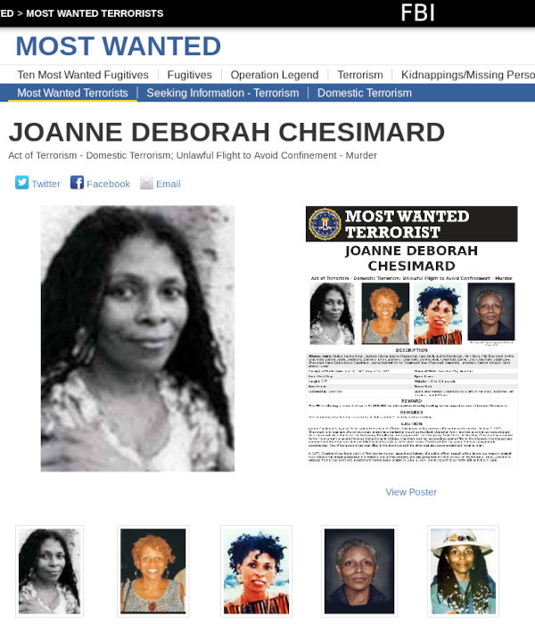 Assata Shakur, otherwise known as Joanne Deborah Chesimard