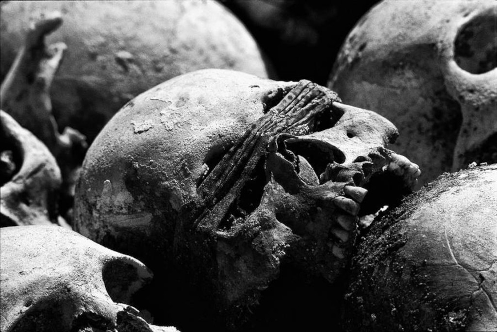 Skulls lie in the killing fields of Choeung Ek