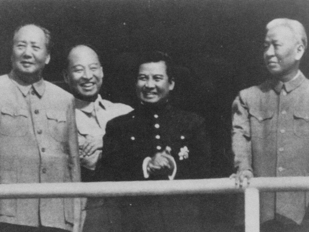 Mao Zedong, Peng Zhen, Norodom Sihanouk and Liu Shaoqi