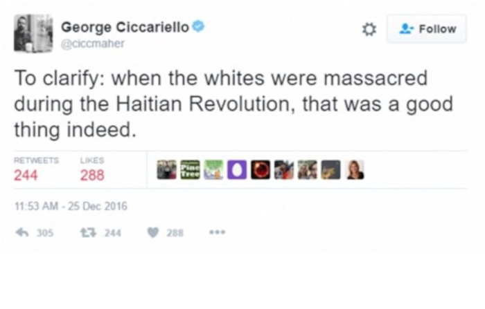 George Ciccariello Tweet