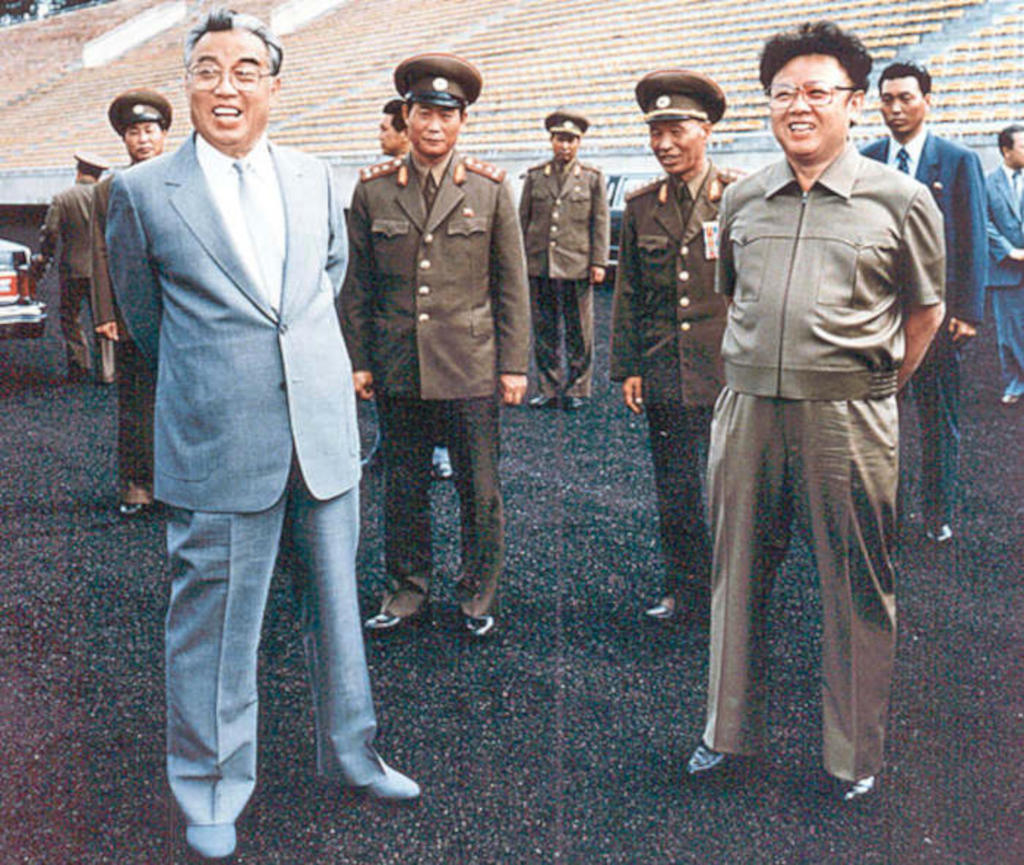 Kim Il-Sung with Kim Jong-il.