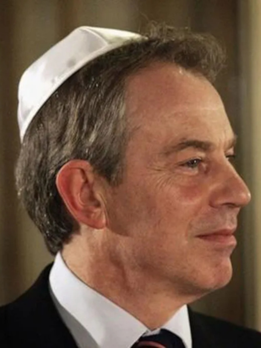 Blair wearing his Kippa