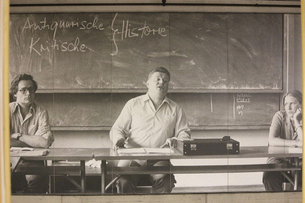 Train station poster in Frankfurt U-Bahn with Alfred Schmidt