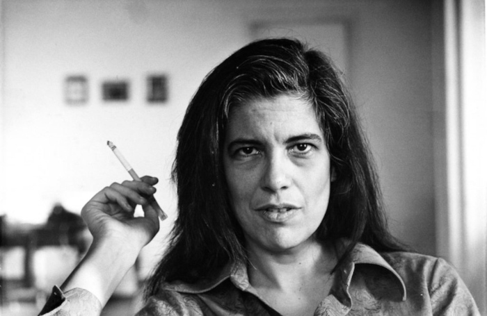 Sontag smoking a cigarette