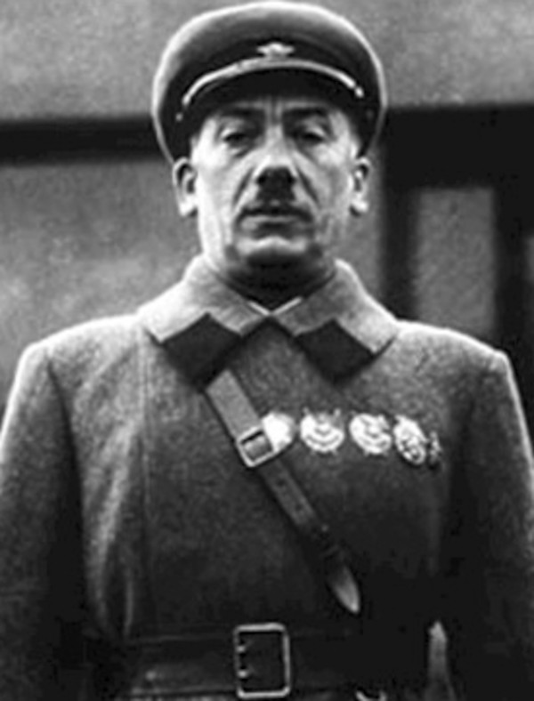 Image of Genrikh Grigor'evich Yagoda, head of the NKVD, during may day parade 1936 in Moscow